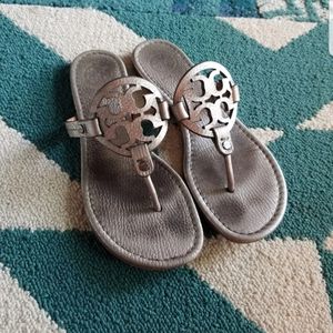 SALE {Tory Burch} Silver Miller Sandals
